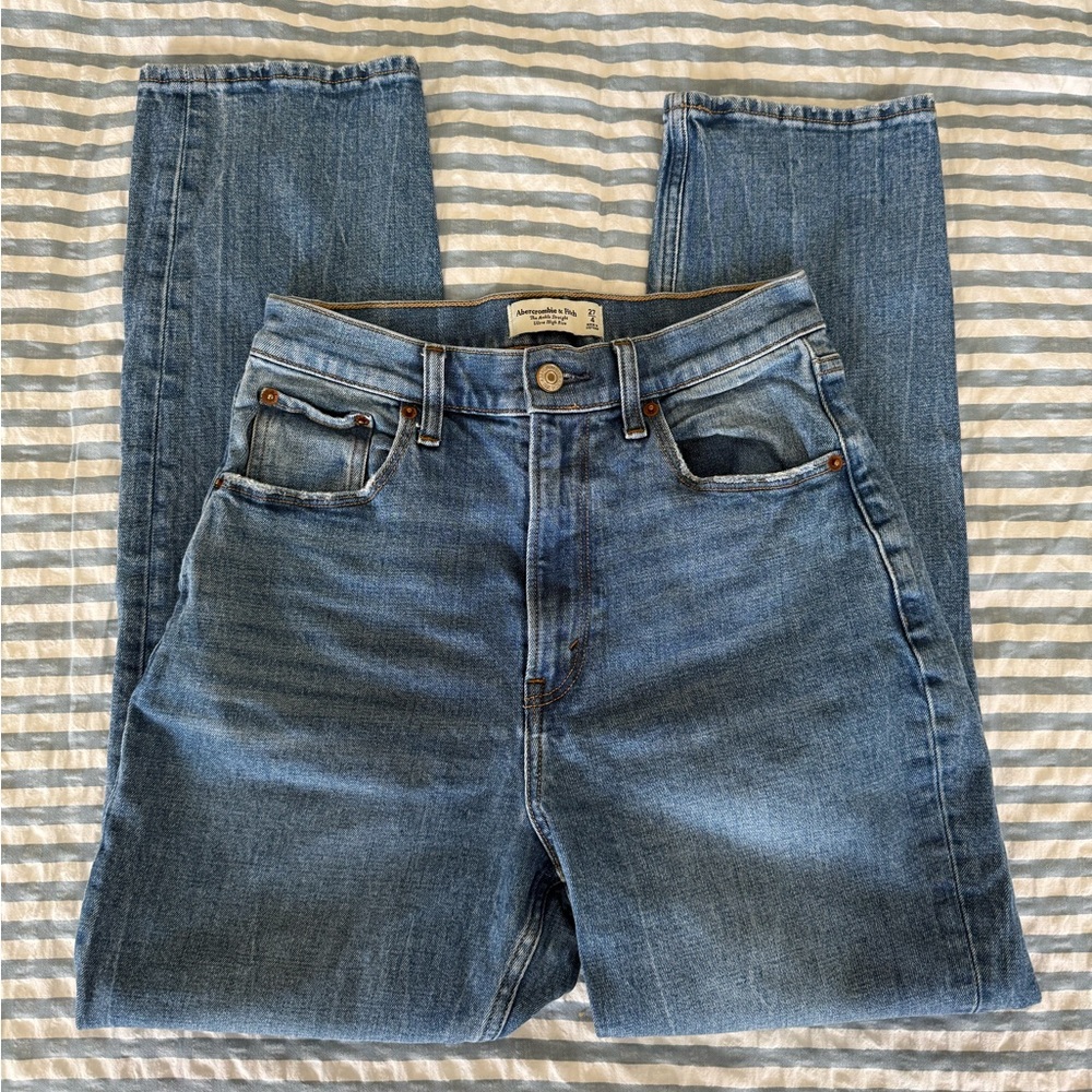 abercrombie the ankle straight ultra high rise, curve love